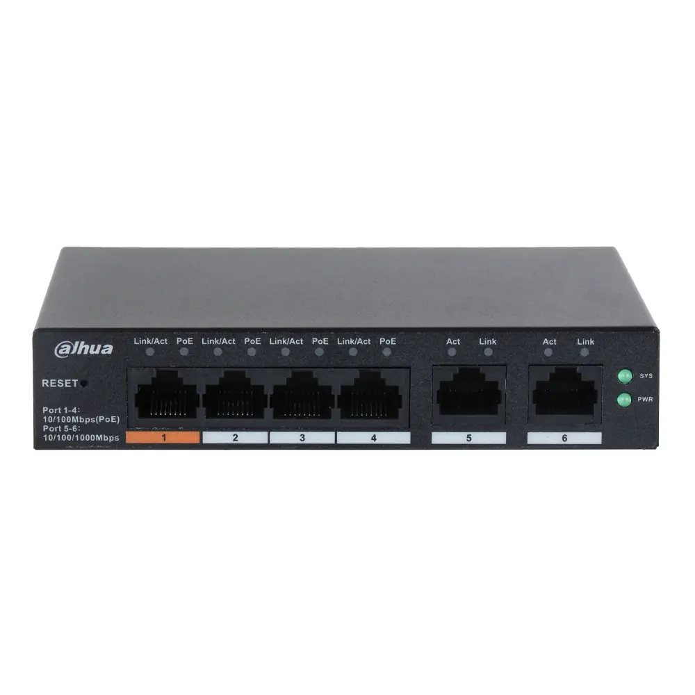 4-портовый управляемый с PoE Dahua DH-CS4006-4ET-60